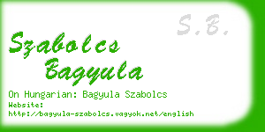 szabolcs bagyula business card